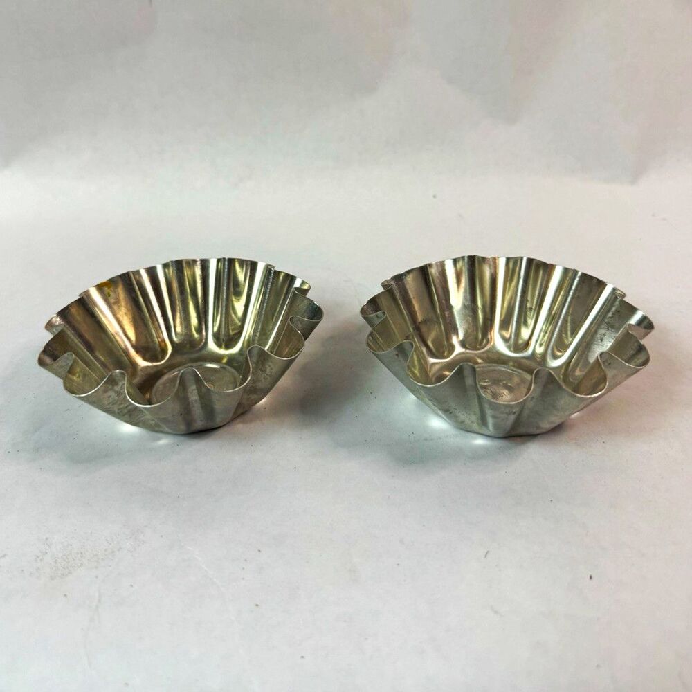 Lot of 8 Vintage Aluminum Ring Molds Savarin Individual Mini Jello Cake Pans